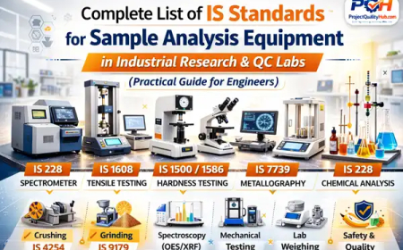 Complete List of IS Standards for Sample Analysis Equipment in Industrial Research & QC Labs