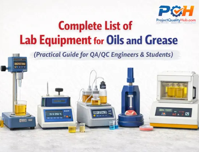 Complete List of Lab Equipment for Oils and Grease Testing (Practical Guide for QA/QC Engineers & Students)