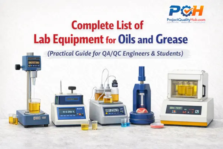 Complete List of Lab Equipment for Oils and Grease Testing (Practical Guide for QA/QC Engineers & Students)