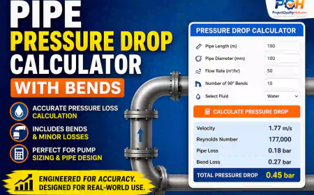 Pipe Pressure Drop Calculator (With Bends & Fittings) – Accurate Pipeline Loss Tool