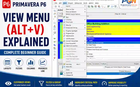 Primavera P6 View Menu Explained: Complete Beginner Guide - Chapter 3